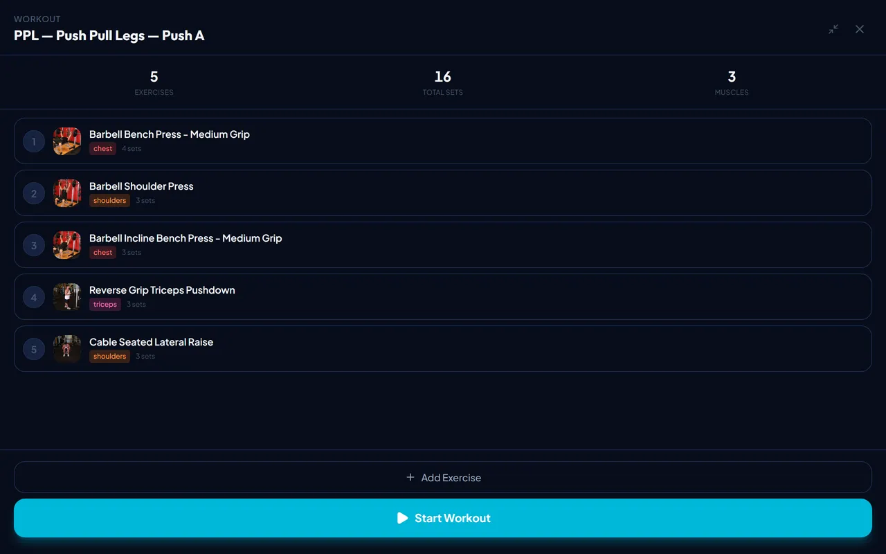 Lyftr Gym Mode on desktop